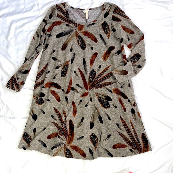 Lilypad Feather Sweater Dress - Picture 1 of 5